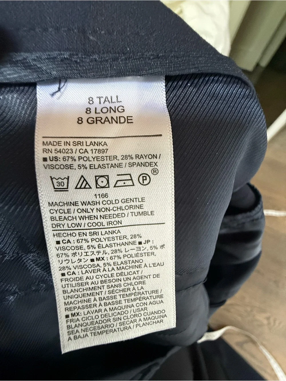 NWOT Banana Republic Navy High-Rise Straight-Leg Trousers size 8Tall. Classic.